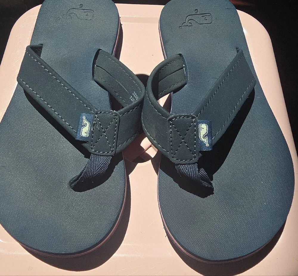 Vineyard Vines Navy Blue Kids Flip Flops